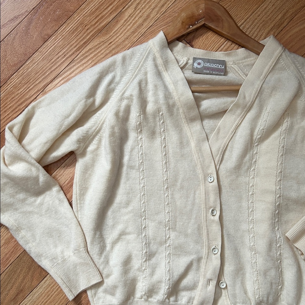 Pitlochru pure wool cardigan made in Scotland